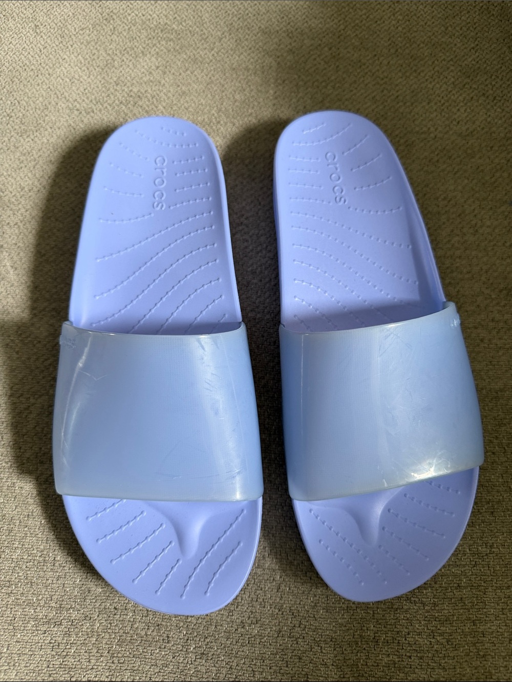 CROCS Women's Slide Sandals in Light Periwinkle Blue Size 8 - Picture 2 of 4
